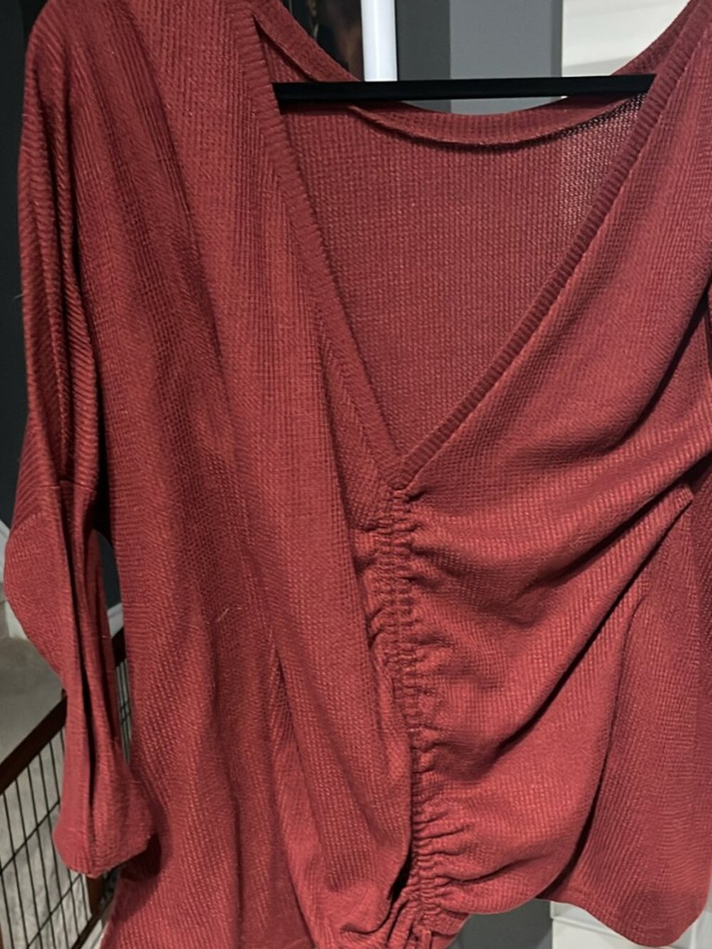 3/$15 Shein Deep Brick Red Tie Back top